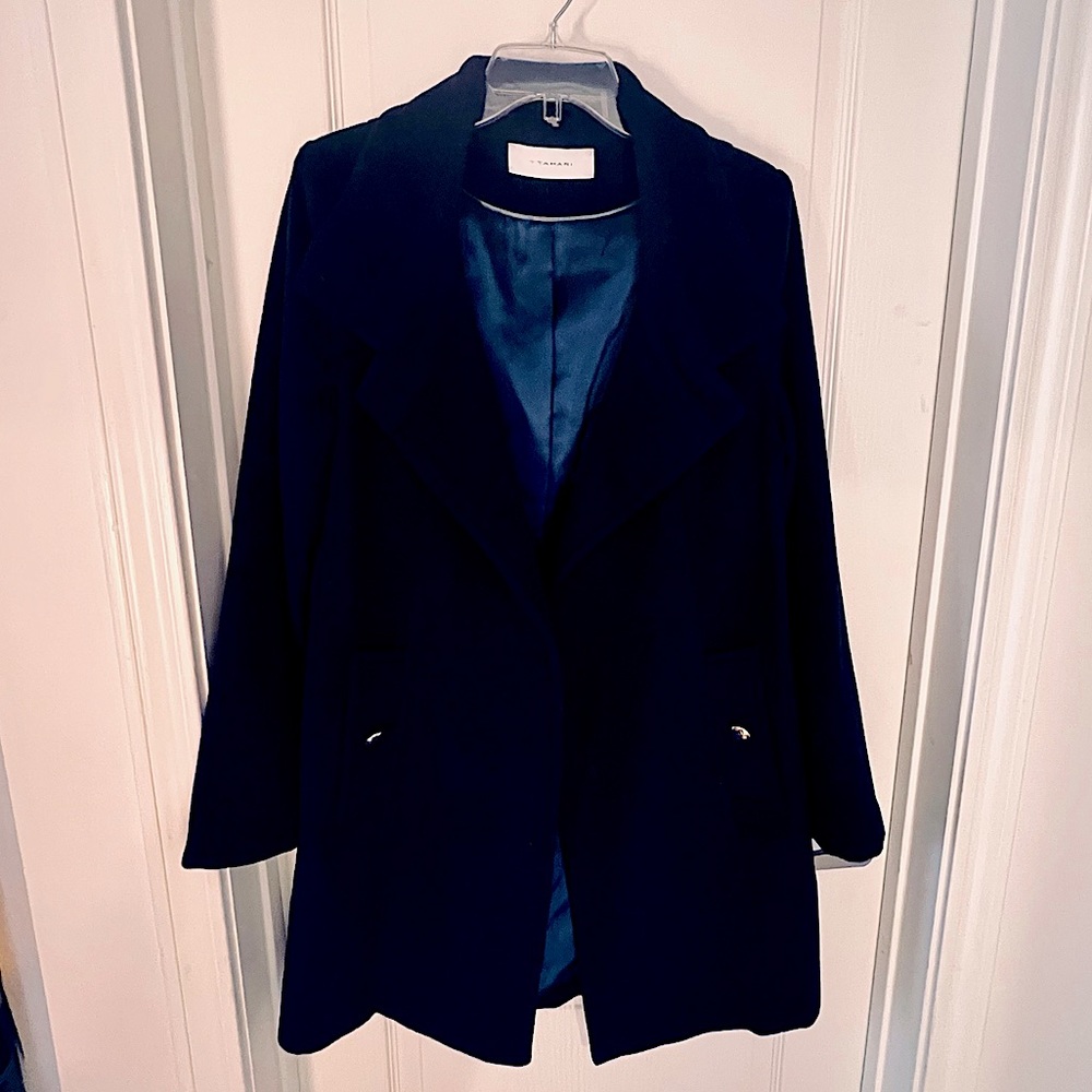 T Tahiri Navy Wool Peacoat